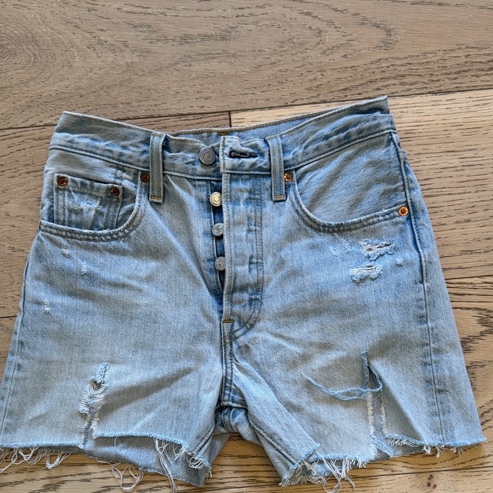 Levi’s 501 distressed jean shorts